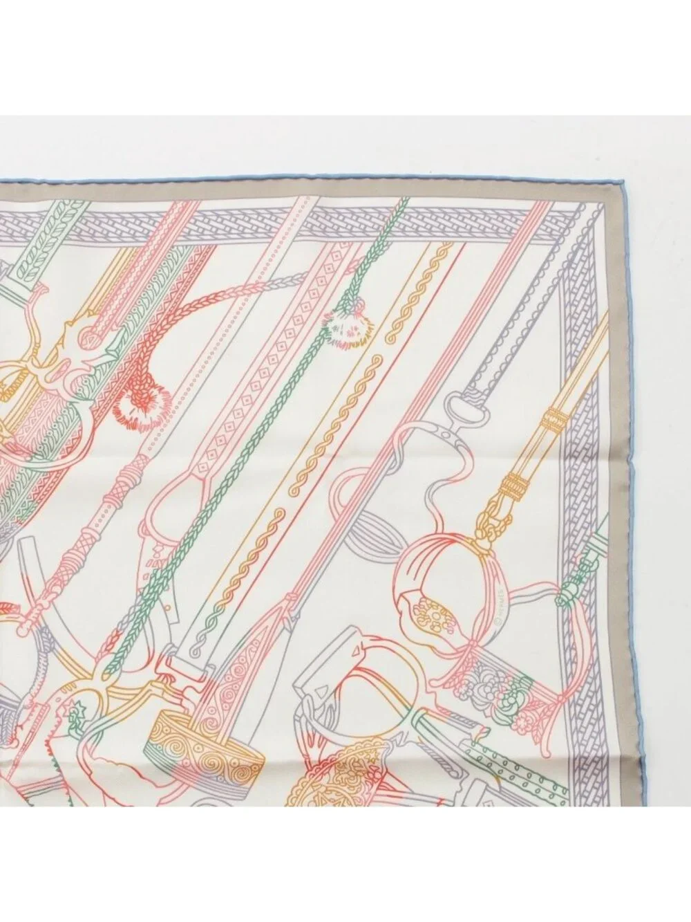 Hermes Carre Double Face 70 Silk Etrier's Performance Remix Scarf Multicolor